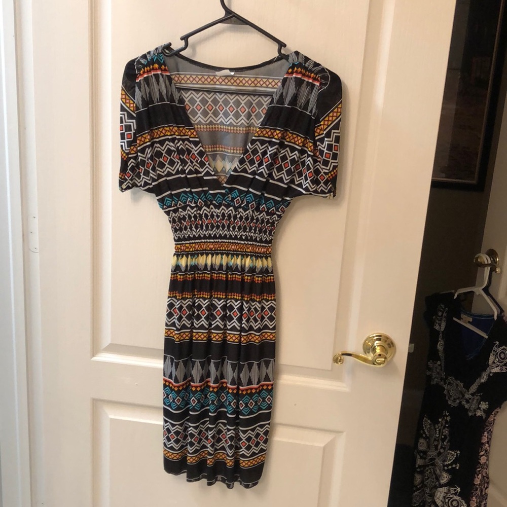 Mixed color mini dress
